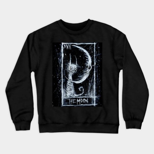 The Moon tarot card art by Gus Fink Crewneck Sweatshirt by Gus Fink studios